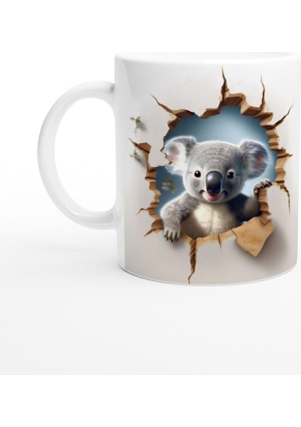 Duvarı Delen Sevimli Koala Kupa Bardak