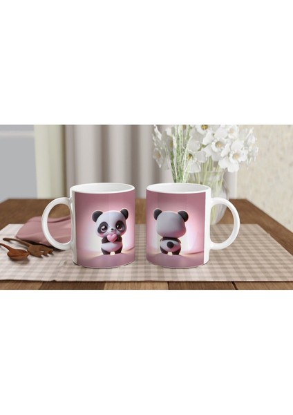 Kalpli Sevimli Panda Temalı Baskılı Kupa Bardak indirimleri