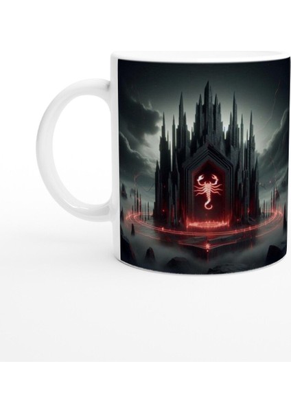 Akrep Burcu Baskılı Kahve Kupası - Burçlar Krallığı Şatosu Vs4