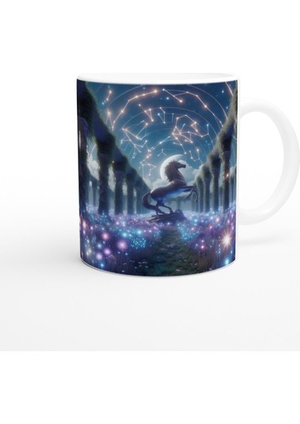 Yay Burcu Baskılı Kahve Kupası - Ay Işığında Zodyak Bahçesi Vs4 modelleri