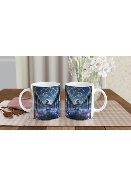 Yay Burcu Baskılı Kahve Kupası - Ay Işığında Zodyak Bahçesi Vs4 indirimleri