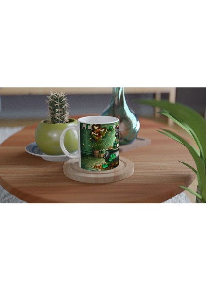 Şans Kazanlarında Oturan Boksör Köpek Temalı Baskılı Kupa Bardak fırsatları