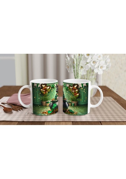 Şans Kazanlarında Oturan Boksör Köpek Temalı Baskılı Kupa Bardak indirimleri