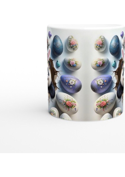 Tavşan Kulaklı Çiçek Taçlı Panda Temalı Baskılı Kupa Bardak modelleri