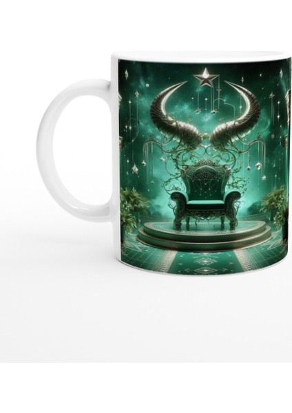 Boğa Burcu Baskılı Kahve Kupası - Galaktik Taht Odası Temalı Vs3