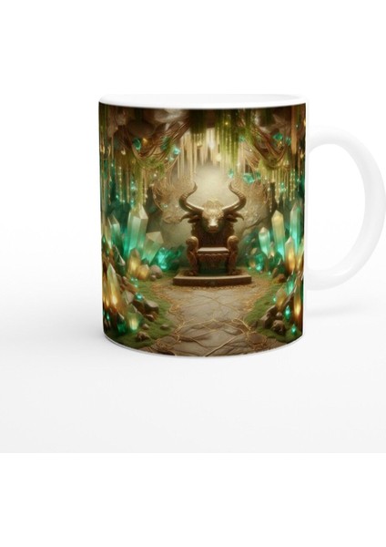 Boğa Burcu Baskılı Kahve Kupası - Büyülü Kristal Mağarası Temalı Vs1 modelleri