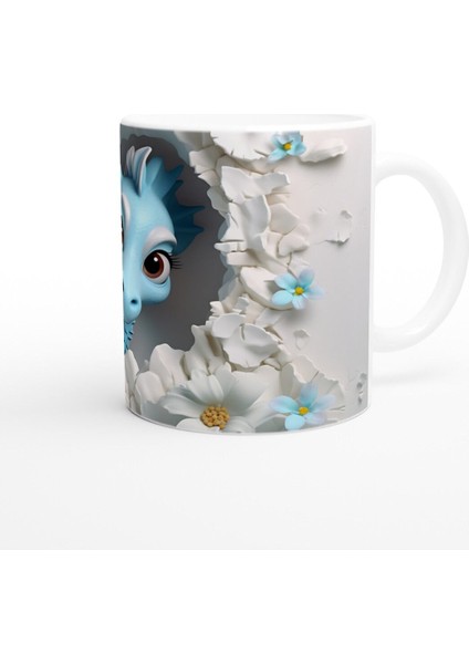 Sevimli Mavi Denizatı ve Çiçekli Su Altı Temalı Kupa Bardak modelleri