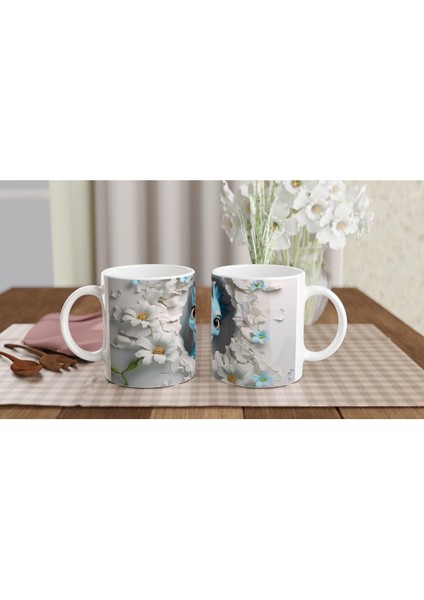 Sevimli Mavi Denizatı ve Çiçekli Su Altı Temalı Kupa Bardak indirimleri