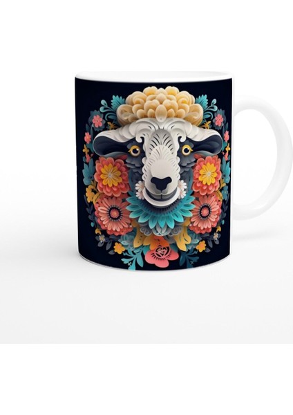 Çiçek Bahçesindeki Şaşkın Koyun Kupa Bardak modelleri