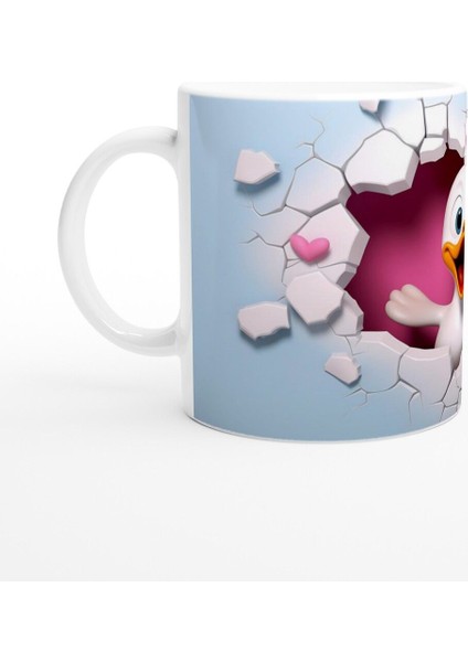 Kalpli Duvarı Delen Sevimli Ördek Temalı Baskılı Kupa Bardak fiyatları