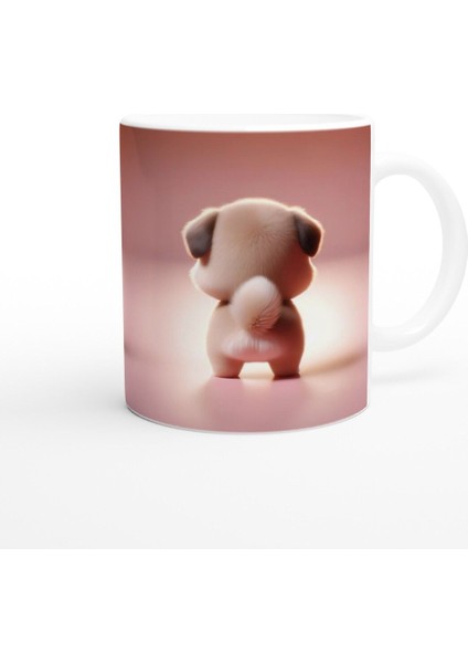 Kalpli Sevimli Köpek Figürlü Baskılı Kupa Bardak modelleri