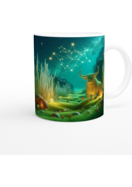 Boğa Burcu Baskılı Kahve Kupası - Astral Denizaltı Dünyası Vs1 modelleri
