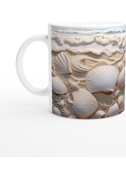 Kumsalda Kabuk ve Deniz Yıldızlarıyla Süslenmiş Su Altı Temalı Kupa Bardak fiyatları