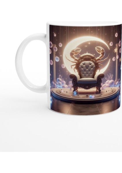 Yengeç Burcu Baskılı Kahve Kupası - Galaktik Taht Odası Temalı Vs3
