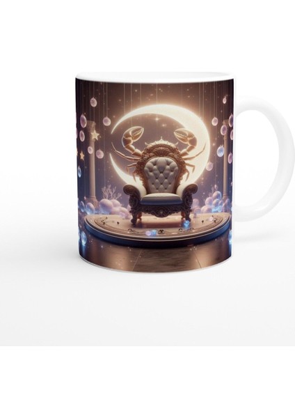 Yengeç Burcu Baskılı Kahve Kupası - Galaktik Taht Odası Temalı Vs3 modelleri