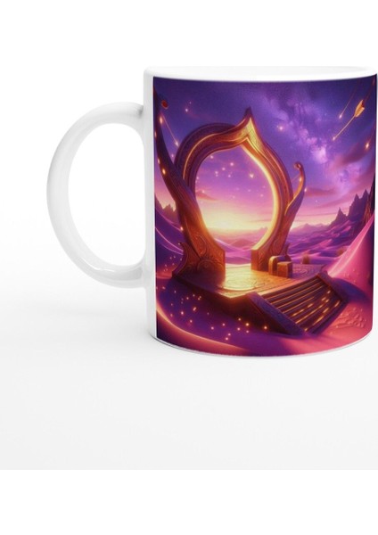Yay Burcu Baskılı Kahve Kupası - Elementsel Doğa Krallığı Temalı Vs4
