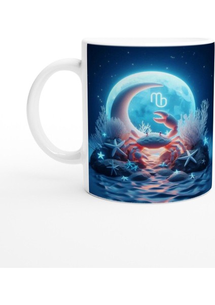 Yengeç Burcu Baskılı Kahve Kupası - Astral Denizaltı Dünyası Vs4