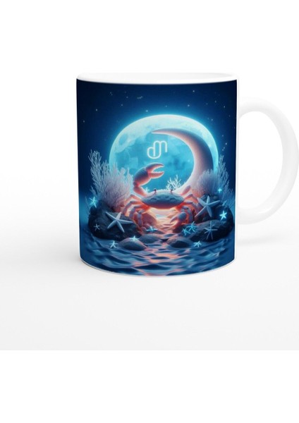 Yengeç Burcu Baskılı Kahve Kupası - Astral Denizaltı Dünyası Vs4 modelleri