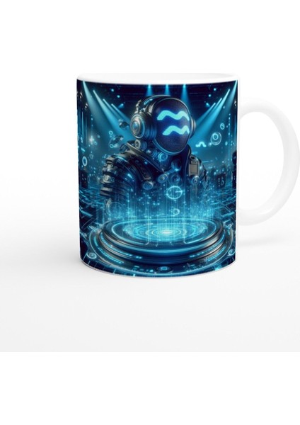 Kova Burcu Baskılı Kahve Kupası - Zodyak Maskeli Balo Vs2 modelleri