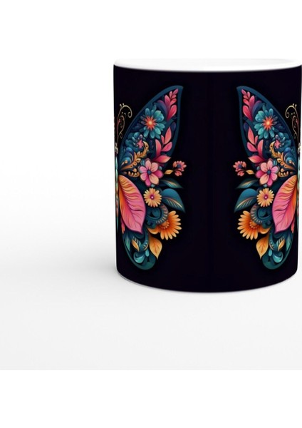 Çiçek Kanatlı Zarif Kelebek Temalı Sanatsal Kupa Bardak fiyatları