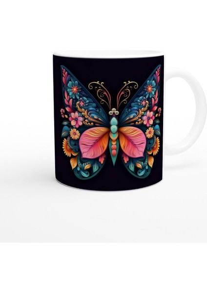 Çiçek Kanatlı Zarif Kelebek Temalı Sanatsal Kupa Bardak modelleri