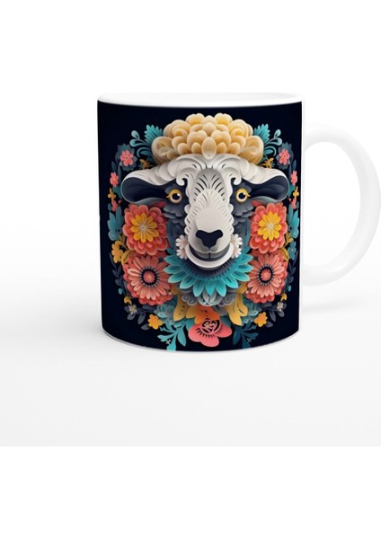 Çiçekli Neşeli Koyun Kupa Bardak modelleri