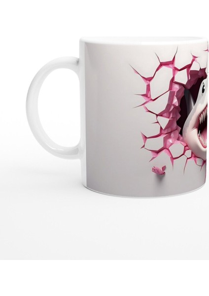 Duvarı Yırtan Köpekbalığı Temalı Baskılı Kupa Bardak fiyatları