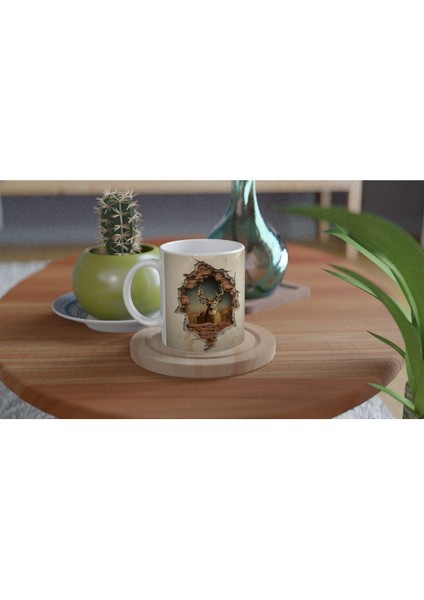 Duvar Kıran Geyik Baskılı Kupa Bardak fırsatları