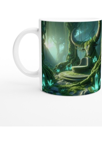 Boğa Burcu Baskılı Kahve Kupası - Elementsel Doğa Krallığı Temalı Vs4