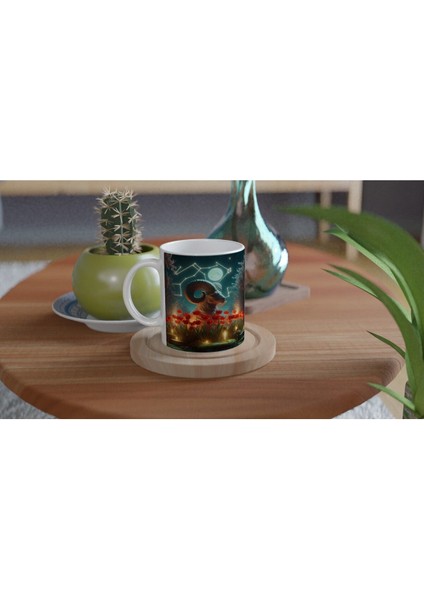 Koç Burcu Baskılı Kahve Kupası - Ay Işığında Zodyak Bahçesi Vs4 fırsatları