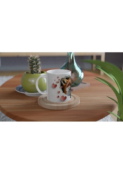 Kalp Içinden Bakan Tilki Ailesi Temalı Baskılı Kupa Bardak fırsatları