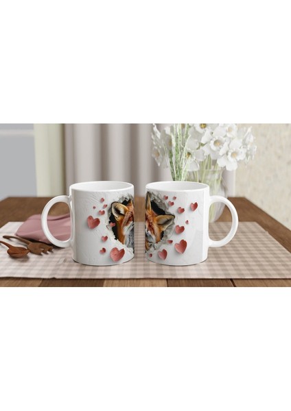 Kalp Içinden Bakan Tilki Ailesi Temalı Baskılı Kupa Bardak indirimleri