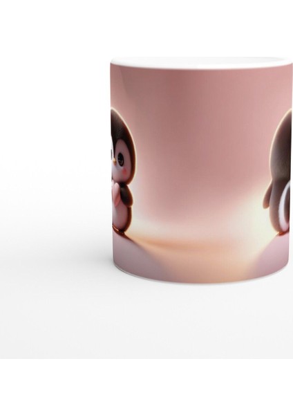 Kalp Tutan Sevimli Penguen Temalı Baskılı Kupa Bardak fiyatları