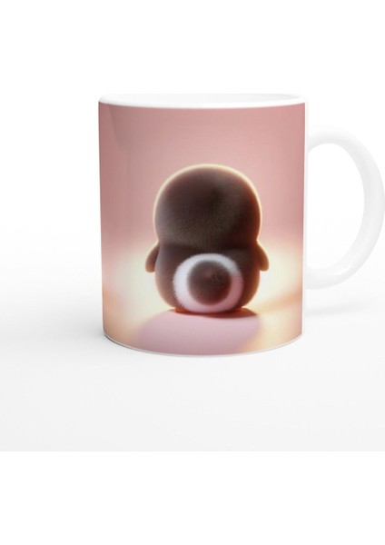 Kalp Tutan Sevimli Penguen Temalı Baskılı Kupa Bardak modelleri