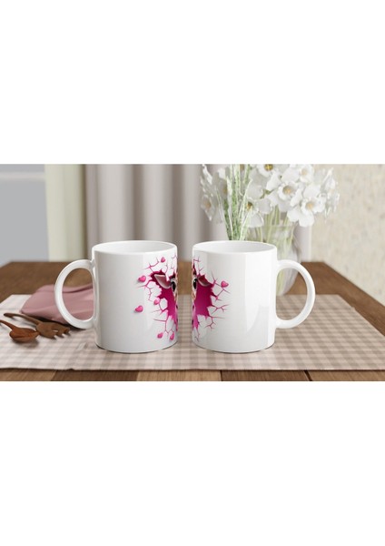 Kalpli Çatlak Duvardan Bakan Zürafa Temalı Baskılı Kupa Bardak indirimleri