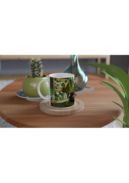 Leprechaun Şapkalı Pofuduk Köpek Temalı Baskılı Kupa Bardak fırsatları