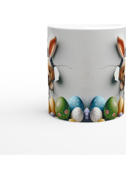 Tavşan Kulaklı Yavru Köpek ve Paskalya Yumurtaları Temalı Baskılı Kupa Bardak fiyatları