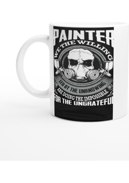 Boya Maskesi ve Kafatası Temalı Cesur Tasarım Kupa Bardak