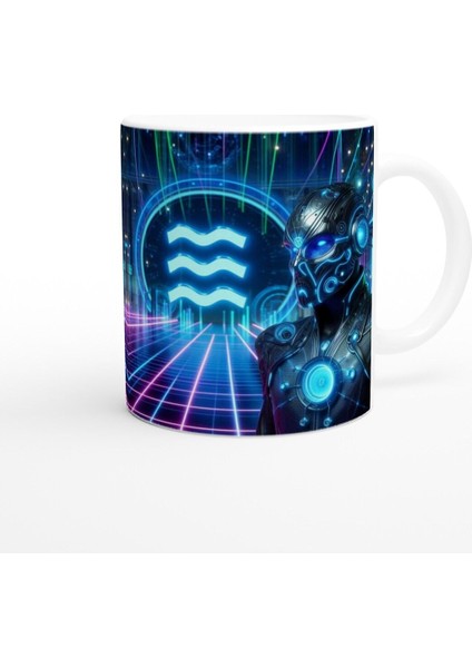 Kova Burcu Baskılı Kahve Kupası - Zodyak Maskeli Balo Vs3 modelleri