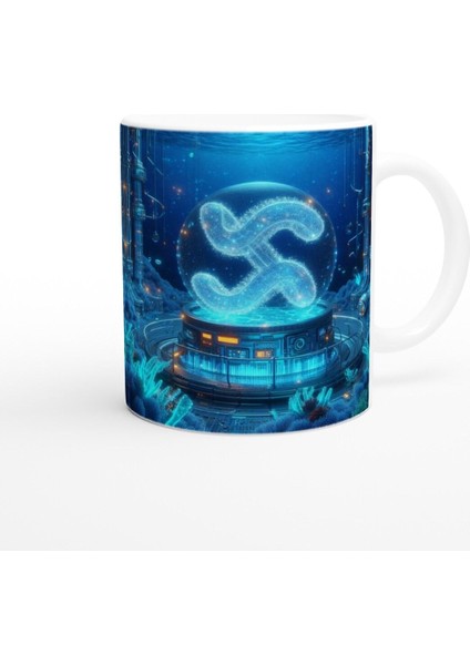 Kova Burcu Baskılı Kahve Kupası - Astral Denizaltı Dünyası Vs2 modelleri