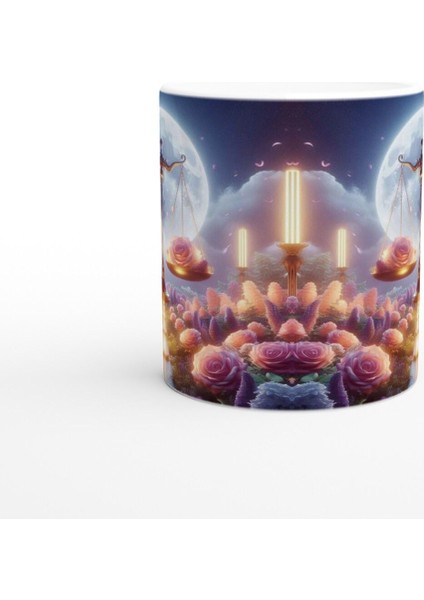 Terazi Burcu Baskılı Kahve Kupası - Ay Işığında Zodyak Bahçesi Vs4 fiyatları