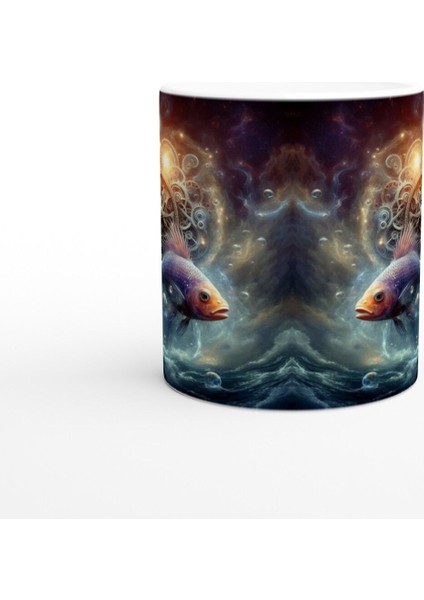 Balık Burcu Baskılı Kahve Kupası - Zamanın Çarkları Astroloji Mekanizması Vs3 fiyatları