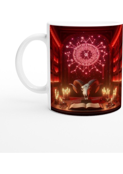 Koç Burcu Baskılı Kahve Kupası - Zodyak Kütüpanesi Vs1