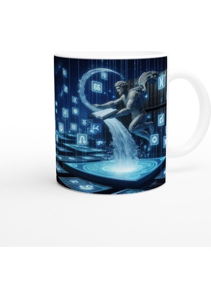 Kova Burcu Baskılı Kahve Kupası - Zodyak Kütüpanesi Vs3 modelleri