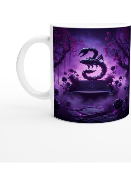 Akrep Burcu Baskılı Kahve Kupası - Ay Işığında Zodyak Bahçesi Vs1
