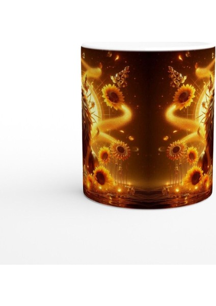 Aslan Burcu Baskılı Kahve Kupası - Elementsel Doğa Krallığı Temalı Vs3 fiyatları