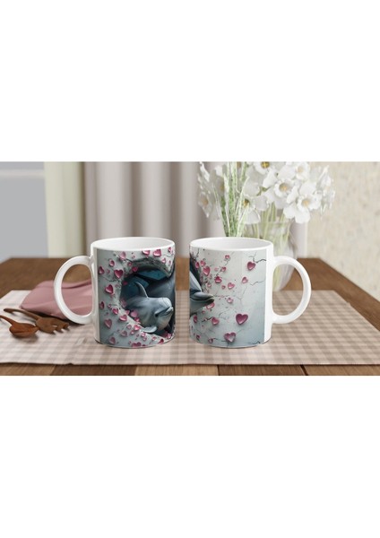 Kalpli Çatlaktan Bakan Yunuslar Temalı Baskılı Kupa Bardak indirimleri