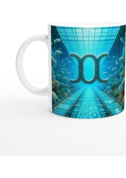 Başak Burcu Baskılı Kahve Kupası - Astral Denizaltı Dünyası Vs3