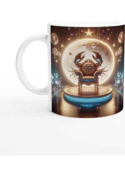 Yengeç Burcu Baskılı Kahve Kupası - Galaktik Taht Odası Temalı Vs4