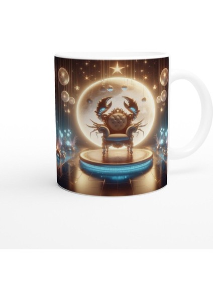 Yengeç Burcu Baskılı Kahve Kupası - Galaktik Taht Odası Temalı Vs4 modelleri
